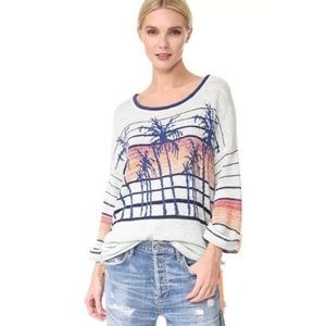 FREE PEOPLE S Palm Tree Breeze Sweater Cinch Sides